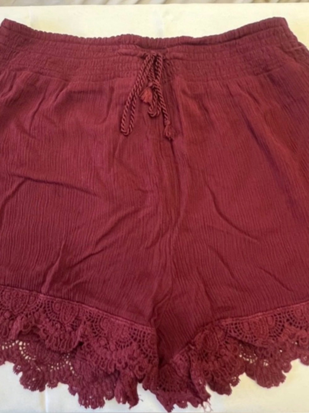 Mudd High Waist Women's Shorts - Burgundy